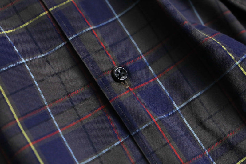 “Polo by RL" BONNARD open collar check shirt