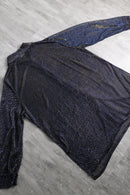 1990s metallic thread woven sheer shirt