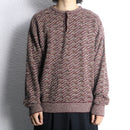 warm tone striped henley neck knit
