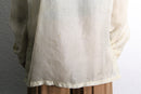 botanical embroidery ethnic sheer shirt