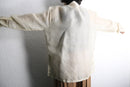 botanical embroidery ethnic sheer shirt