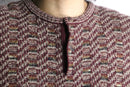 warm tone striped henley neck knit