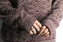 warm tone striped henley neck knit