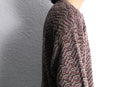 warm tone striped henley neck knit