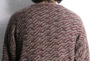 warm tone striped henley neck knit