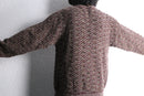 warm tone striped henley neck knit