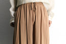 camel gathered wide flare easy pants