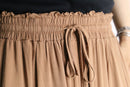 camel gathered wide flare easy pants