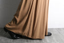 camel gathered wide flare easy pants