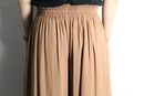camel gathered wide flare easy pants