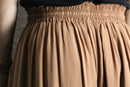camel gathered wide flare easy pants