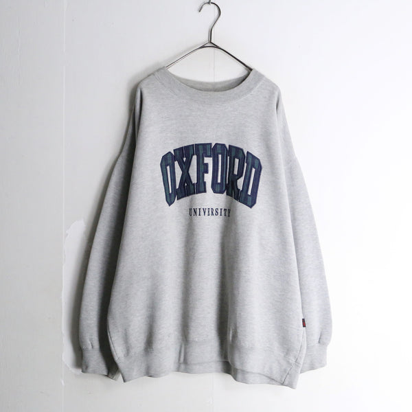 "OXFORD" check college logo sweat