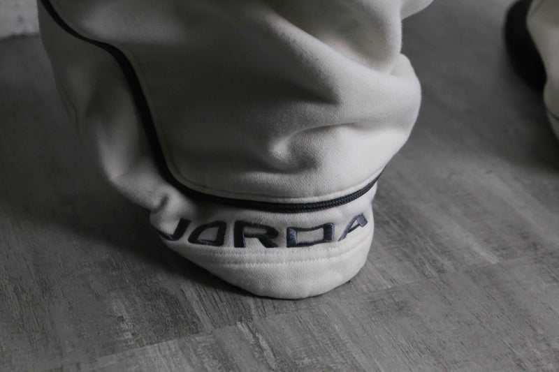 "JORDAN" white line design wide sweat pants