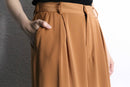 light brown 1tuck wide easy pants
