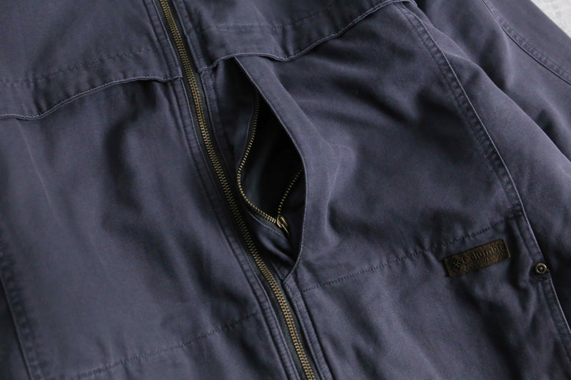 1990s Columbia cotton canvas hooded jacket