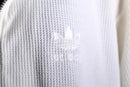 90's "adidas" white waffle S/S zip up hoodie