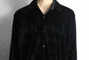 "PRONTI" black thin pattern velours shirt