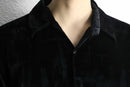 "PRONTI" black thin pattern velours shirt