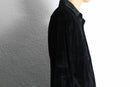 "PRONTI" black thin pattern velours shirt