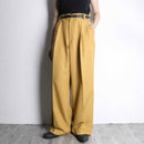 “STACY ADAMS” mustard color 2tuck wide slacks