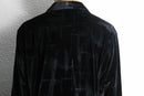 "PRONTI" black thin pattern velours shirt