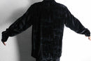 "PRONTI" black thin pattern velours shirt