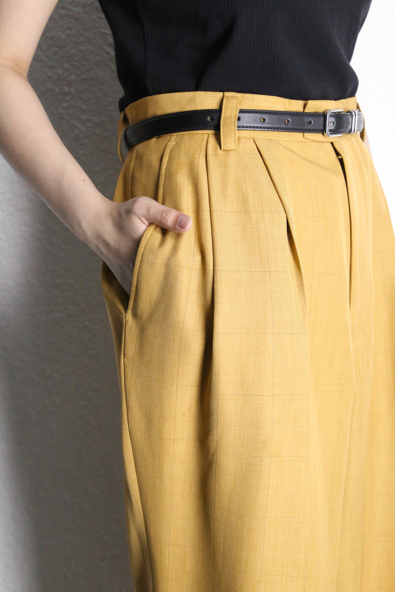 STACY ADAMS 2タック ワイドスラックス USA古着 マスタード STACY ADAMS” mustard color 2tuck wide slacks