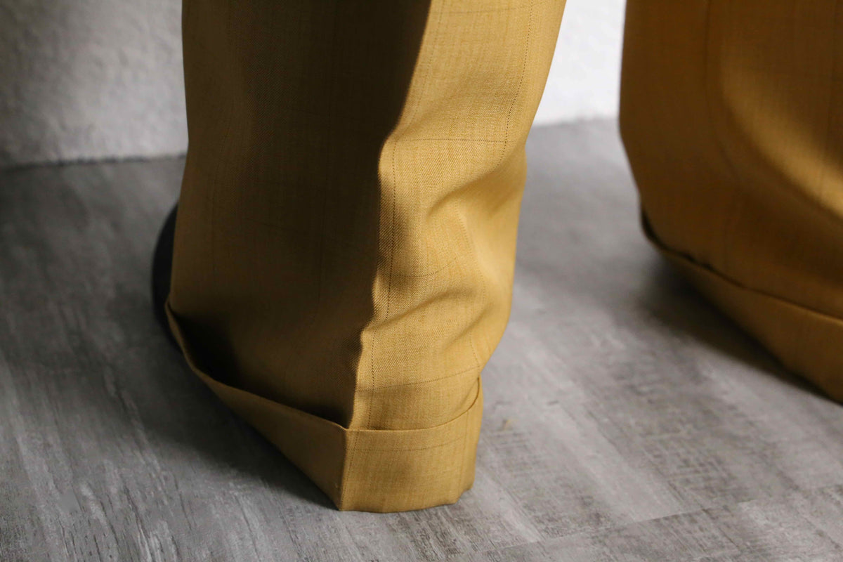 STACY ADAMS 2タック ワイドスラックス USA古着 マスタード STACY ADAMS” mustard color 2tuck wide slacks