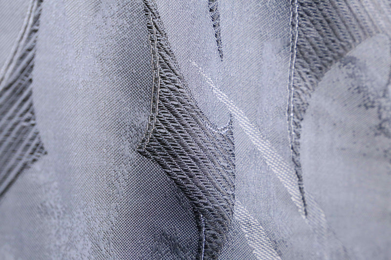 metallic gray tribal pattern open collar shirt