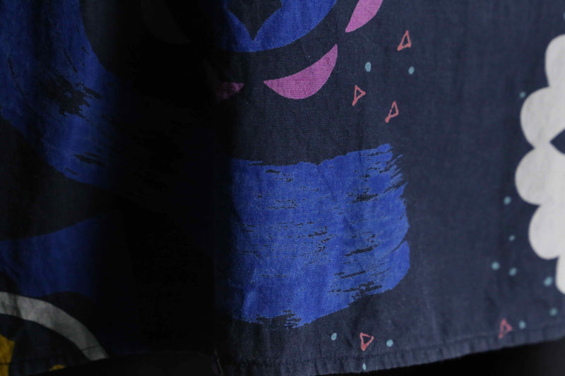 “PERRY ELLIS” mulch pattern silk s/s shirt