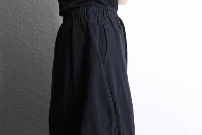 black cotton cropped balloon sarouel pants