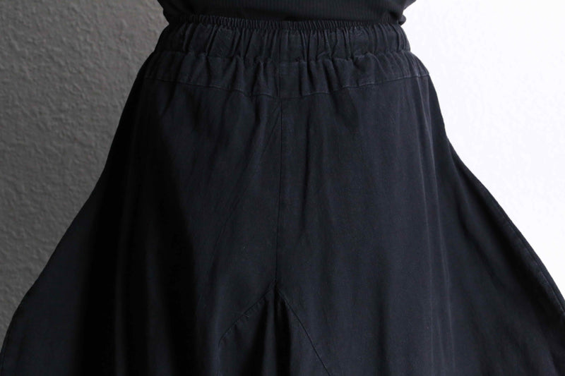 black cotton cropped balloon sarouel pants