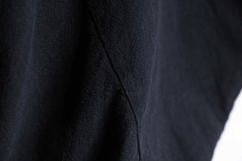 black cotton cropped balloon sarouel pants