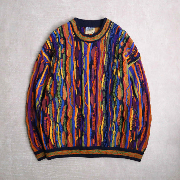 multi color wave 3D design wool knit