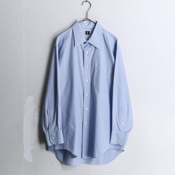 “YSL” sax blue stripe L/S dress shirt