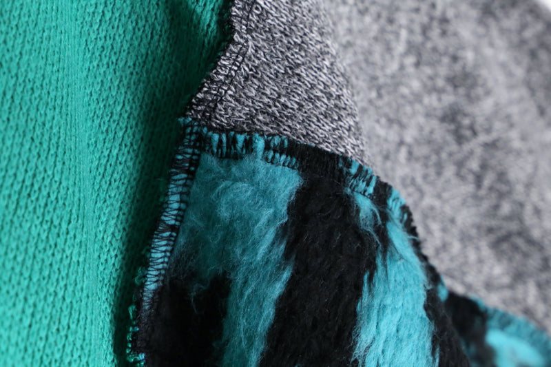 "Re:make" green patchwork dolman knit