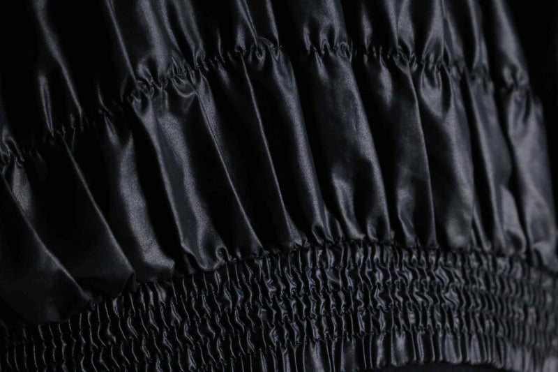 black gather design stand collar zip jacket