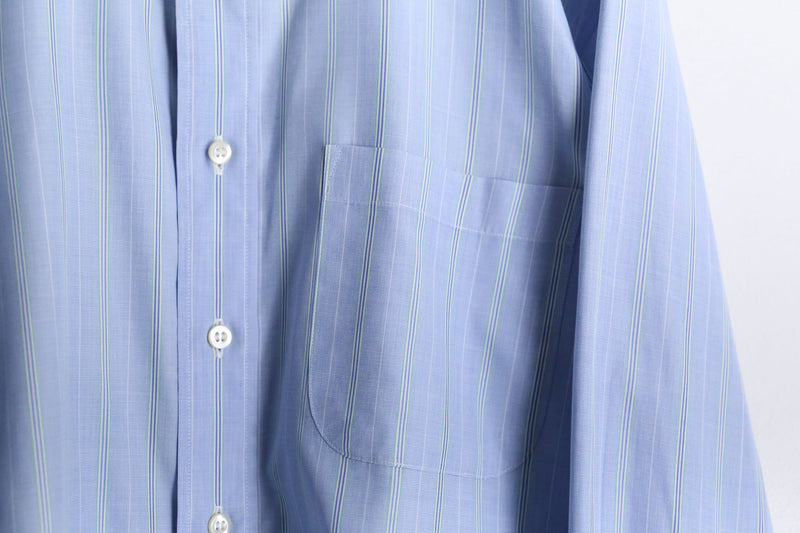 “YSL” sax blue stripe L/S dress shirt