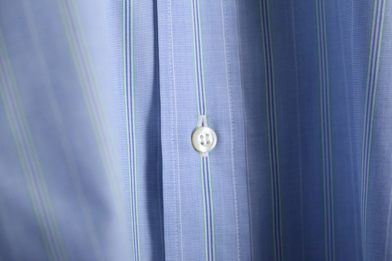 “YSL” sax blue stripe L/S dress shirt