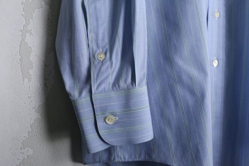 “YSL” sax blue stripe L/S dress shirt