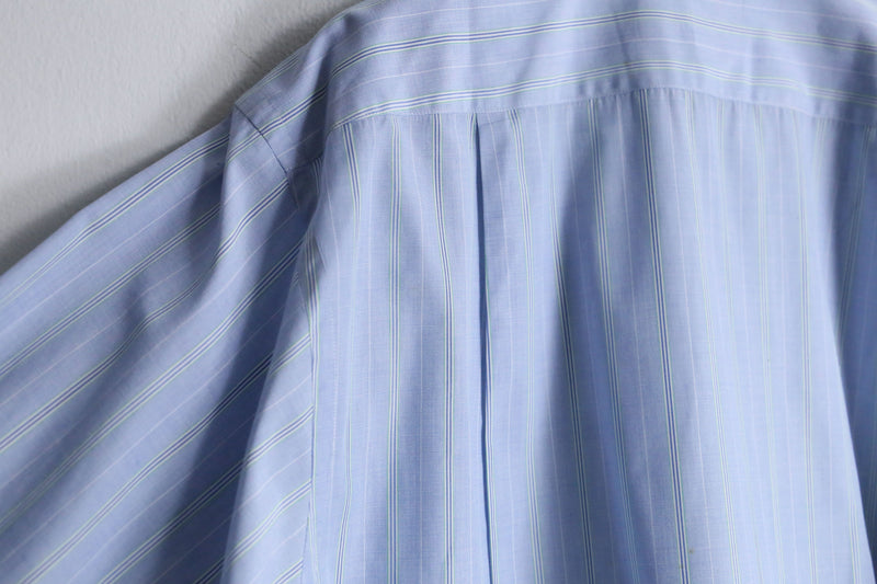 “YSL” sax blue stripe L/S dress shirt