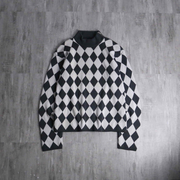 1990s-00s agnès b. harlequin check wool knit
