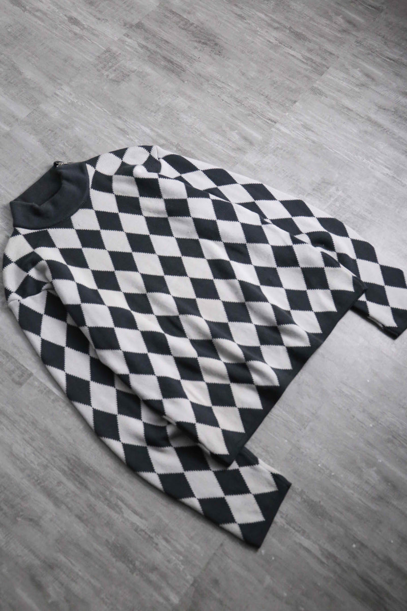 1990s-00s agnès b. harlequin check wool knit