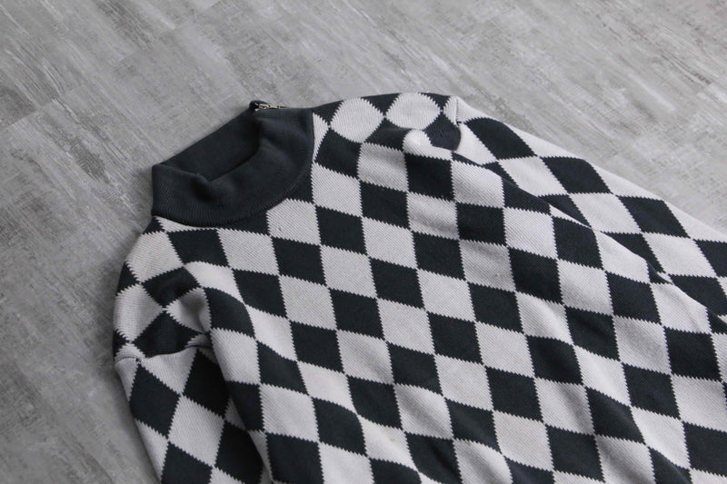 1990s-00s agnès b. harlequin check wool knit
