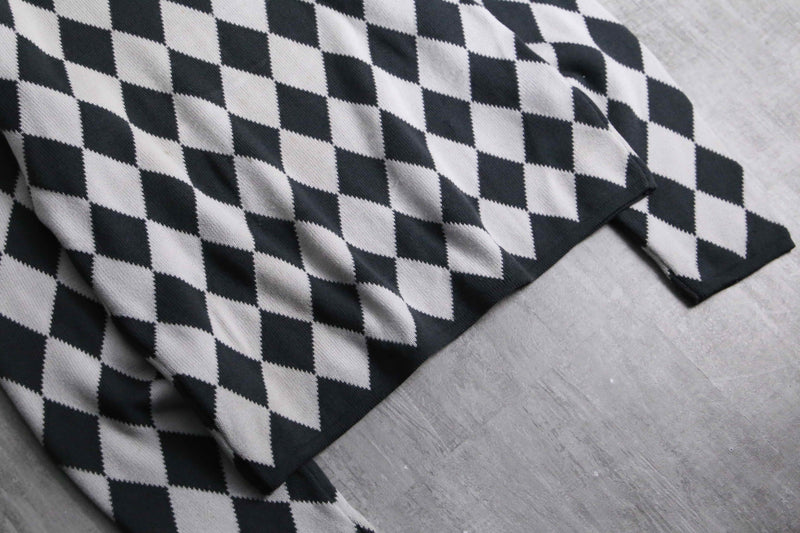 1990s-00s agnès b. harlequin check wool knit