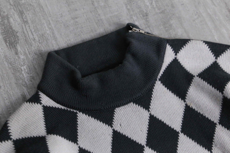 1990s-00s agnès b. harlequin check wool knit