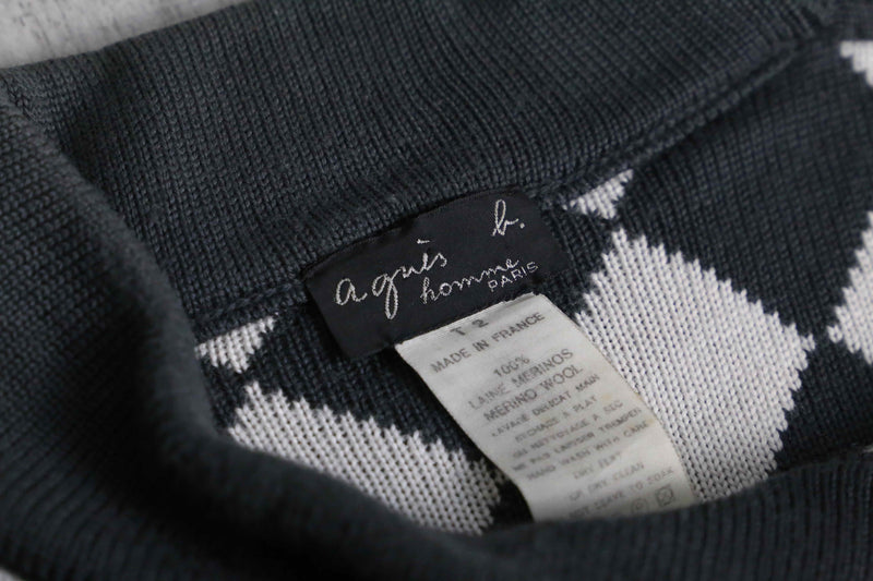 1990s-00s agnès b. harlequin check wool knit