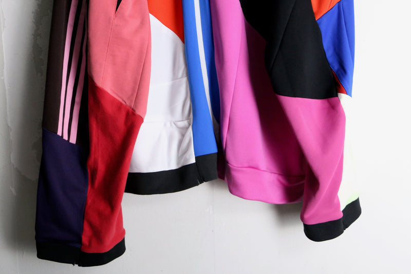 “Re:make” asymmetry colorful  track jacket