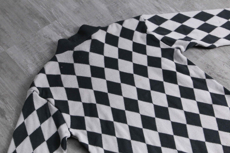 1990s-00s agnès b. harlequin check wool knit