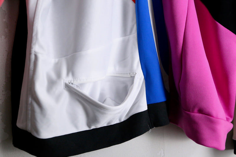 “Re:make” asymmetry colorful  track jacket